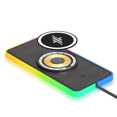 Хорошая цена 15W Car Wireless Charging Pad RGB LED Qi Apple Samsung Earbuds Нескользящее зарядное устройство для телефонов iPhone 17/16/15, Samsung S25 онлайн