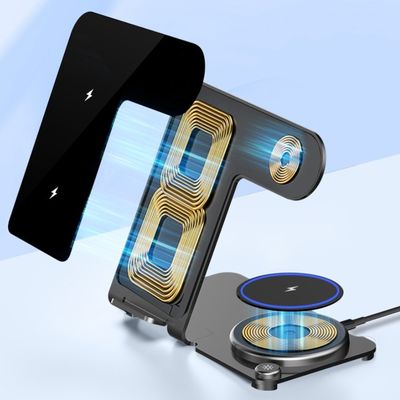 Хорошая цена Металлическая беспроводная зарядка 3 Вт для наушников и 2 Вт для часов для удобной зарядки онлайн