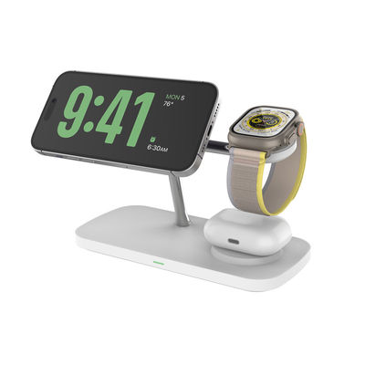 Хорошая цена QI2 5 in 1 Magnetic Wireless Charger iPhone Stand 15W Fast Mag-Safe Charger for iPhone 17/17 Pro/17 Air/17 Pro Max 16/15/14/13/12 Series Apple Magnet Wireless Charging Station/Pad for AirPods онлайн