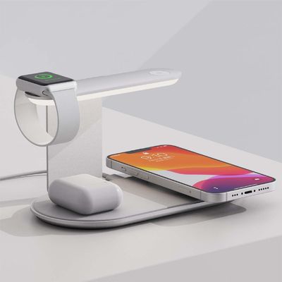Хорошая цена V2206 Stand Type Wireless Charger 15W 3 в 1 быстрое зарядное устройство Поддержка Iwatch Алюминиевая сплав быстрое зарядное устройство онлайн