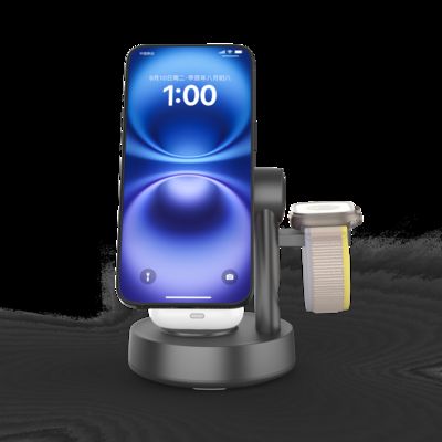 Хорошая цена Qi2.2 3 in 1 Charging Station for Apple with Bluetooth Speaker, 15W Fast Magnetic Wireless Charger Station with Night Light онлайн