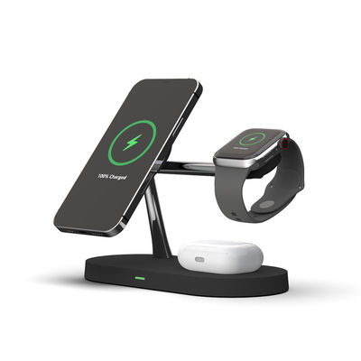 Хорошая цена 5 в 1 15W Qi Fast Holder Беспроводная зарядная стойка для iPhone Apple Watch Зарядная станция онлайн